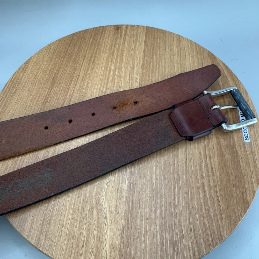 1901 Mens Genuine Leather Belt Size 34 Brown‎ Made in USA Rugged Classic